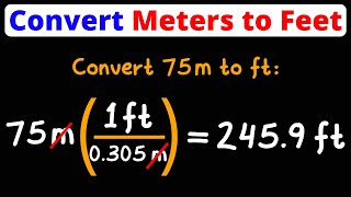 Convert Meters to Feet | m to ft | Unit Conversion | Dimensional Analysis | Eat Pi