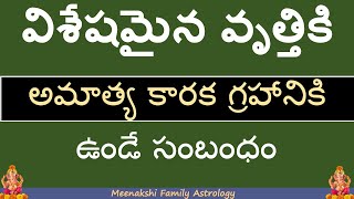 విశేషమైన వృత్తికి అమాత్య కారక గ్రహానికి ఉండే సంబంధం