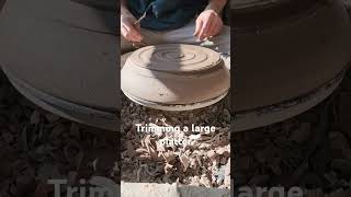 Trimming a large platter #pottery #ceramics