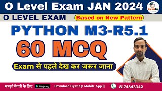 Python Programming (M3-R5.1) || Python 60 MCQ || O Level Python MCQ