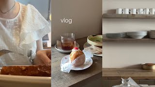 vlog. 社会人の休日🧚カフェでのんびり過ごす日🫖お気に入りタルト屋さん🥧祐天寺Lurie 森下chigaya bakery