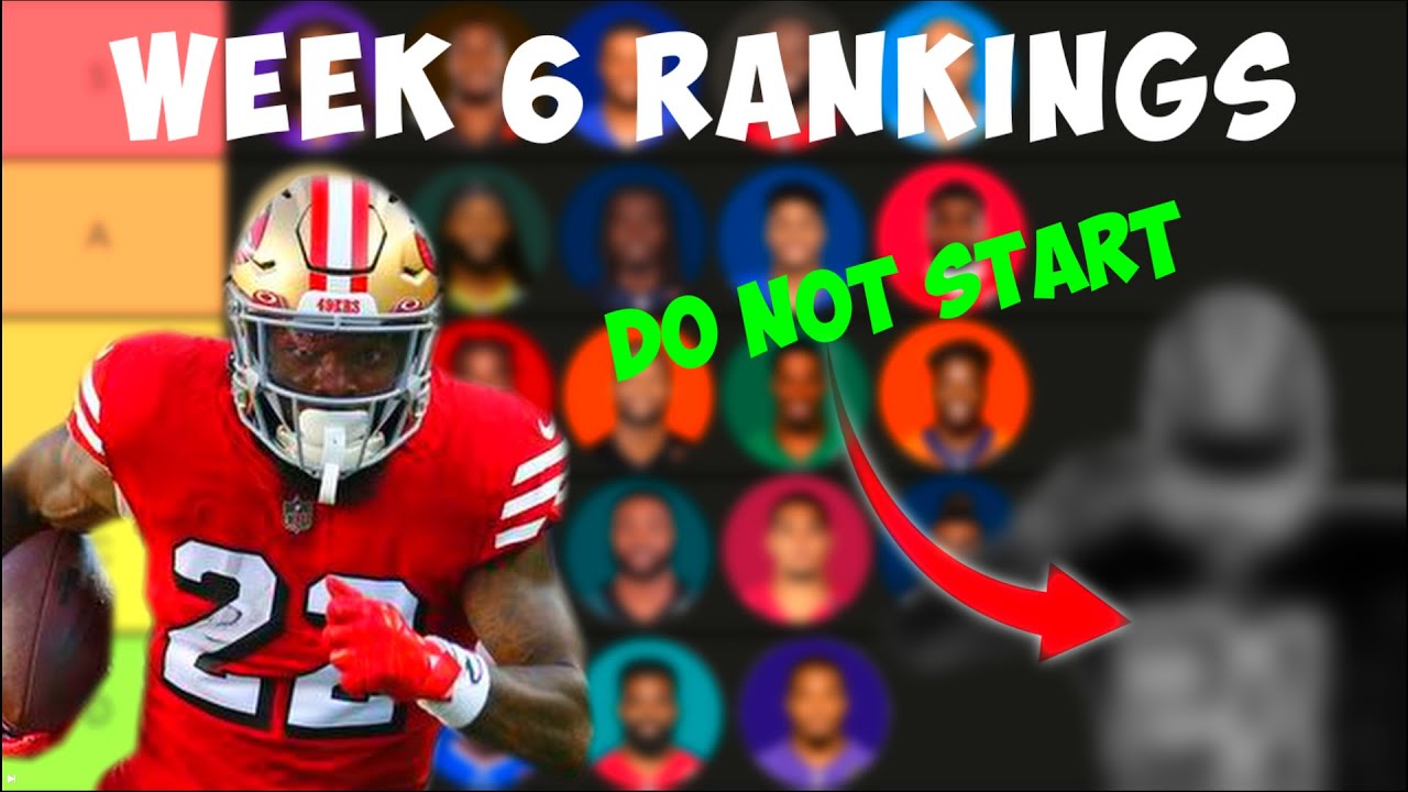 RB Rankings Week #6 / STARTS OR BUSTS - YouTube