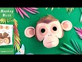 Make your own 3D paper Monkey mask. Instantly download a cute Monkey mask template from Happythought