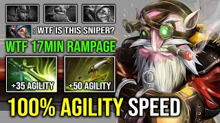 100% Full Agility Speed Anti Hard Counter Unlimited Knockback with 17Min Rampage Sniper Dota 2