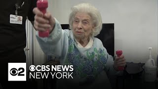 100-year-old woman leaves rehab center after \