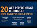 20 Web Performance Optimization Techniques Every Developer Needs to Know
