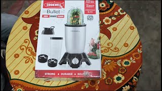 Cookwell Push + Knob Bullet 600 Juicer Mixer Grinder (3 Jars, Black Flower)