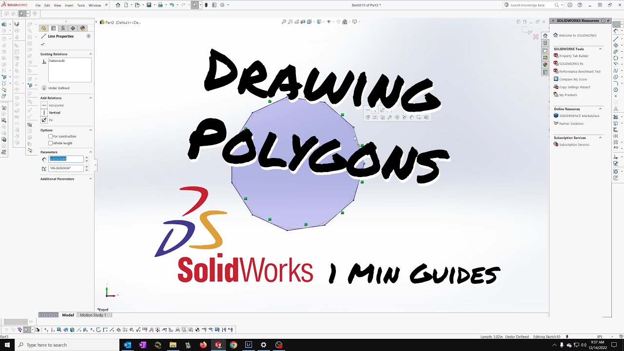 1 Minute Solidworks Sketching Polygons Youtube 1 Minute Solidworks Sketching Polygons Youtube