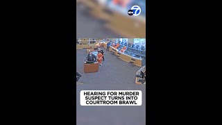 Court brawl: Murder victim's family jumps barrier, beats suspect during hearing