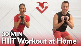 30 Minute HIIT Workout at Home for Fat Loss with Weights - 30 Min Dumbbell Full Body HIIT Workouts