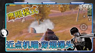 和平精英：近点机瞄AWM穿烟爆头，不用瞄准镜1v4！【武子弈】