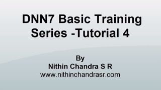 DotNetNuke(DNN) 7 Basic Training Series - Tutorial 4 | Create,Edit And Delete HTML Module
