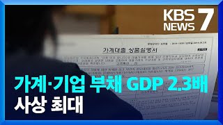 가계·기업 부채 GDP 2.3배…사상 최대 / KBS  2023.12.28.