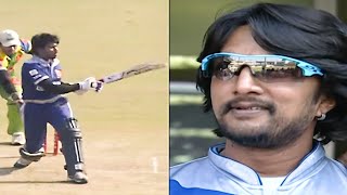 Extraordinary Boundary Strokes By Karnataka Bulldozers Batsman Rajeev Delights Kichcha Sudeep