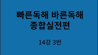 빠른독해 바른독해 종합실전편 14강 3번