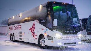 Snowy Drive with a 2024 Prevost H3-45 - Bus Driving POV