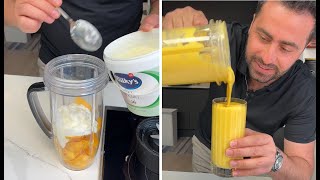 [Indian Mango Smoothie with Yogurt For Summer]  أجواء صيفية حارة بدها سموذي مانجا هندي بالزبادي