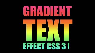 Pure CSS Gradient Text Effects - CSS Text Effects - HTML5 CSS3 Tips and Tricks