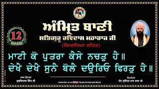 ਅੰਮ੍ਰਿਤ ਬਾਣੀ ਵਿਆਖਿਆ ਸ਼ਬਦ 12 : ਮਾਟੀ ਕੋ ਪੁਤਰਾ ਕੈਸੇ ਨਚਤੁ ਹੈ | Amrit Bani Satguru Ravidass Maharaj Ji