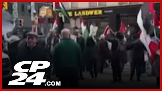 Pro-Palestinian protesters targeted a Jewish restaurant in Toronto
