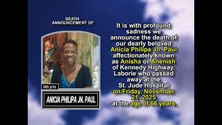 Anicia Philipa Jn. Paul ~ Short Obituary
