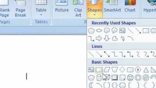 How to insert a basic shape into a document