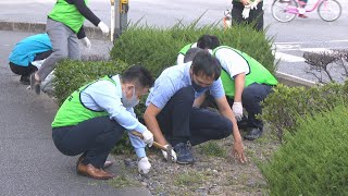 「地域をもっときれいに」　企業が協力して国道2号を清掃　岡山市