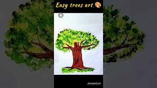 Amazing drawing tricks : Easy trees drawing idea #shorts #art #drawing#2024