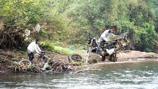 OMG - A motorbike was swept away by the flood. Can the motorbike be saved?