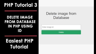 PHP Tutorial 3: How to Delete Image from Folder and Database in PHP? | Delete Image Tutorial of PHP