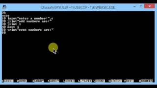program in GW basic to print even and odd numbers
