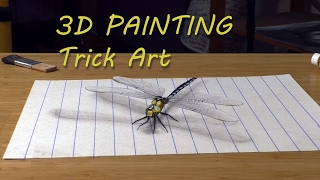 Dragonfly painted in 3D/ Speed Drawing timelapse