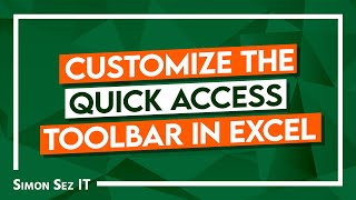 Customize the Quick Access Toolbar in Excel