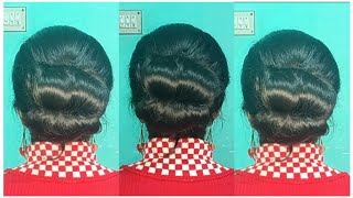 Self Wedding ❤✨ Guest hairstyle For Ladies / Wedding Hairstyle For Short Hair / Self Bun Hairstyle