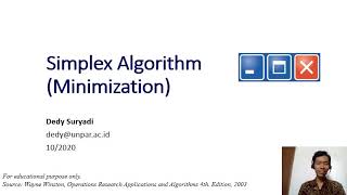 Week5.1 Simplex Algorithm for Minimization
