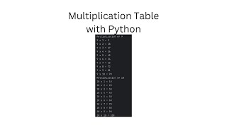 Multiplication Table 1 with Python in one minute