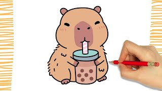 Como Dibujar un CAPIBARA KAWAII I Fácil