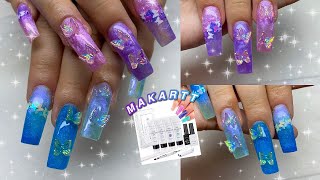 OMBRE BUTTERFLY NAILS🦋 TRYING MAKARTT MARIPOSA MAYHEM POLYGEL KIT! Nail Tutorial