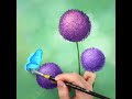 allium flower painting cotton swabs acrylic painting technique shorts viral painting