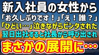 【感動する話】新入社員の美女に「お久しぶりです！」「え！誰？」すると泣きながらビンタされた。なんと彼女は社長令嬢だった→翌日出社すると社長から呼び出し。すると衝撃の真実が…