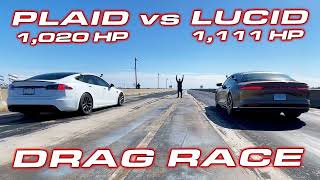 Watch Lucid Air Dream Edition P Vs Tesla Model S Plaid Drag Races