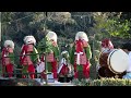 豊饒神楽【 降臨 】煙立つ中で舞う♪ 湯立神楽 上田原御手洗神社の公園 大分県豊後大野市三重町 20241208 6 kagura taiko かぐら