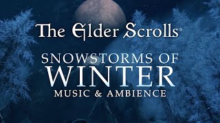 The Elder Scrolls | Winter Snowstorms with Tranquil Music from Skyrim, Morrowind, Oblivion, and ESO