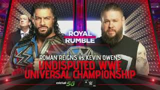 WWE Royal Rumble 2023 Roman Reigns vs Kevin Owens Official Match Card