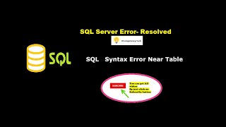 SQL Syntax Error Near Table