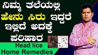 Head Lice Home Remedies | Henu Seeru in Kannada | Ayurveda tips in Kannada | Health Tips Kannada |