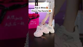 Pink Shoes For Girls: New Design 🤩 #sheshoe #pinkshoes #whiteshoes #girlsshoes #shorts #shoes