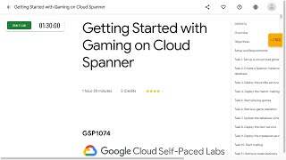 Getting Started with Gaming on Cloud Spanner GSP1074