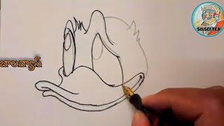 SRAVYASTOON || How to draw Donald Duck like WALT DISNEY... A tribute to Mr WAULT DISNEY