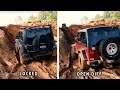 Jeep with ARB air locker vs open differential muddy offroad 4x4